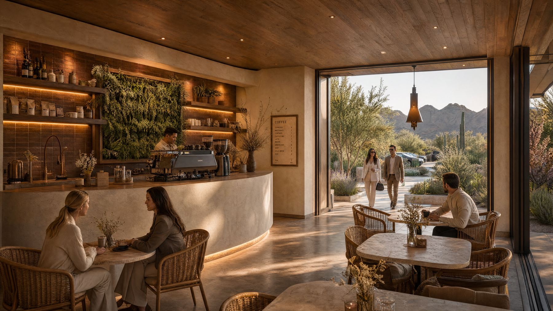 The café in morning light